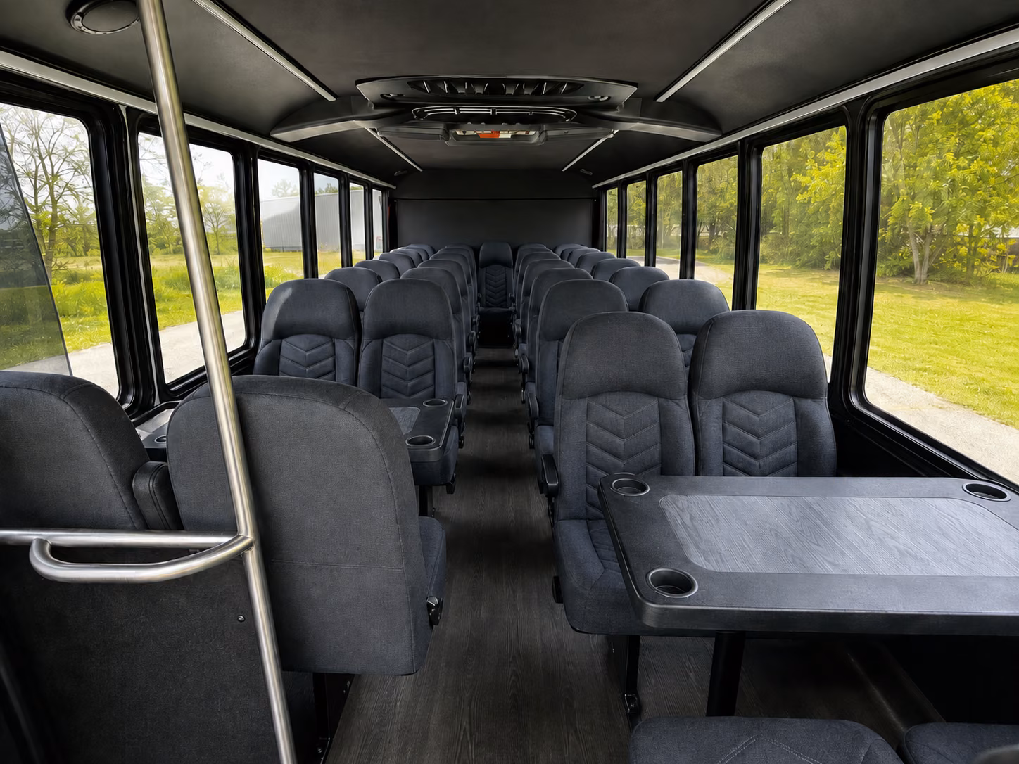 tustin 18 passenger minibus inside