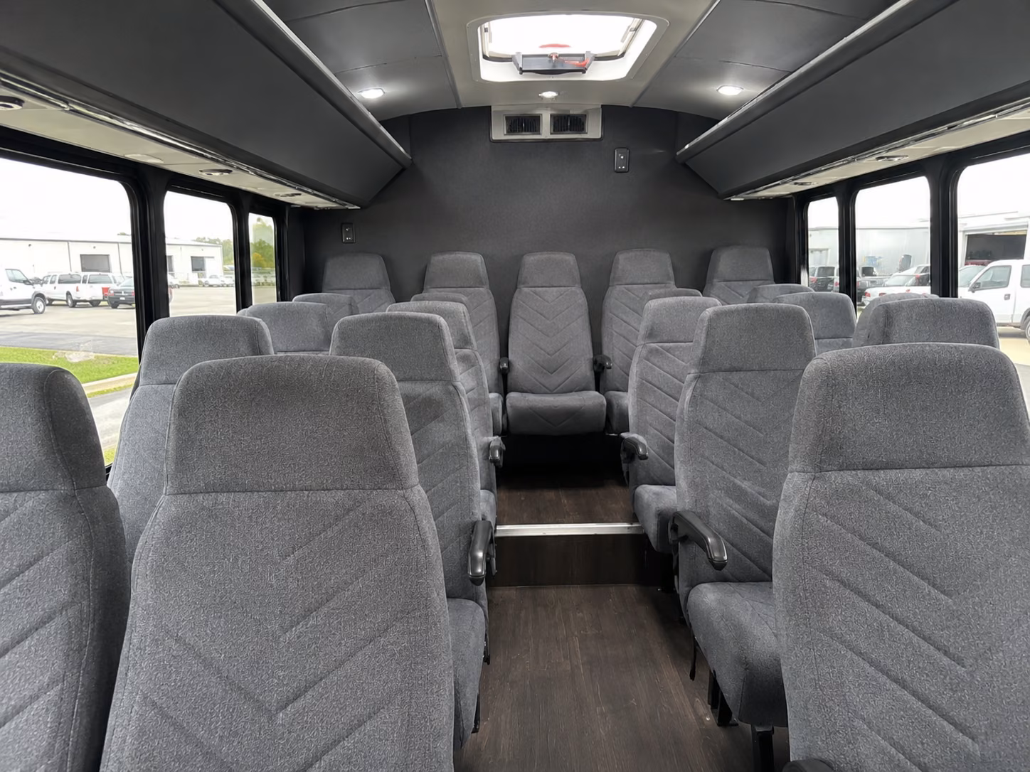 tustin 18 passenger minibus interior