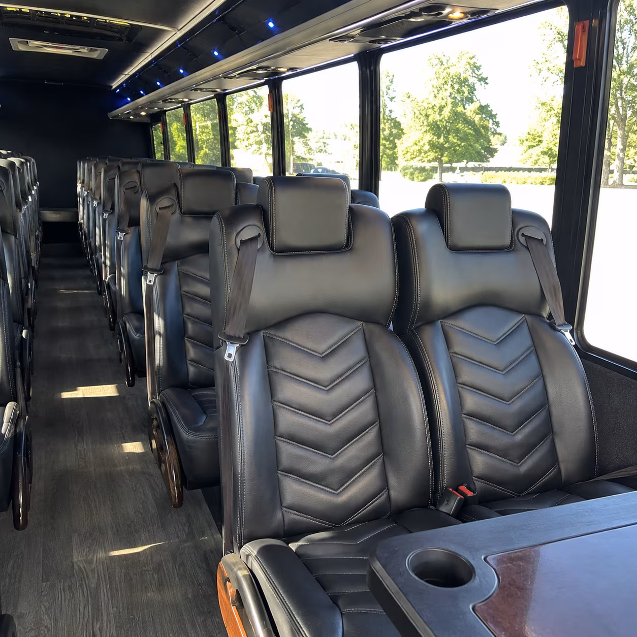tustin 28 passenger minibus inside