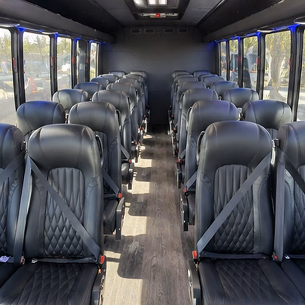 tustin 28 passenger minibus interior