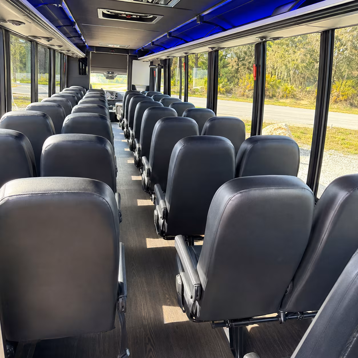 tustin 30 passenger minibus interior