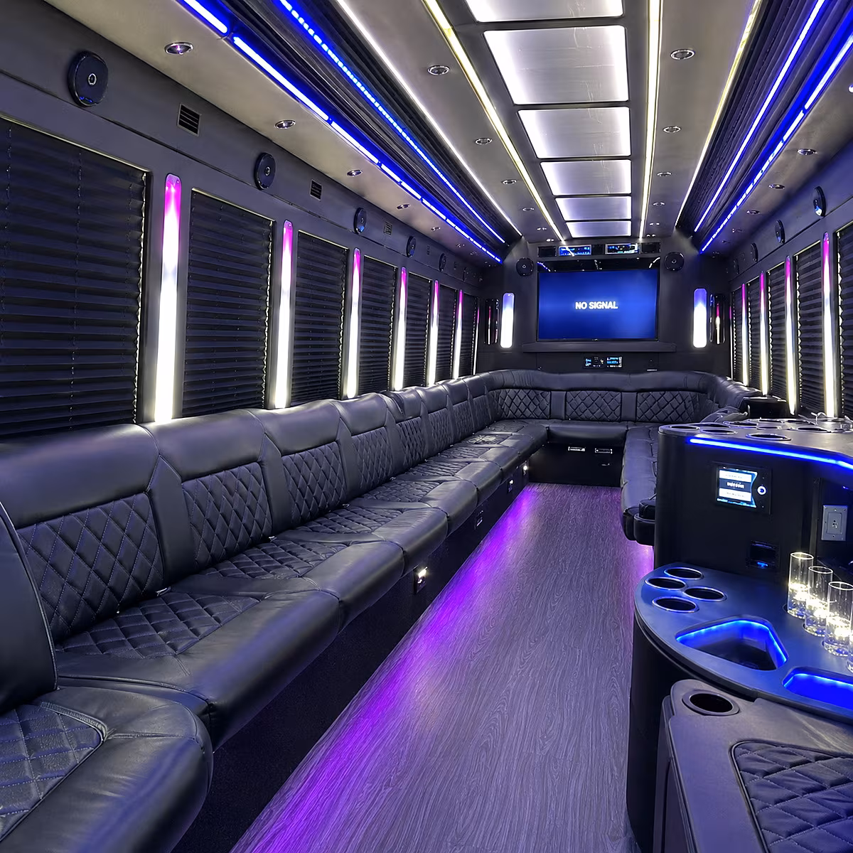 tustin 30 passenger party bus inside