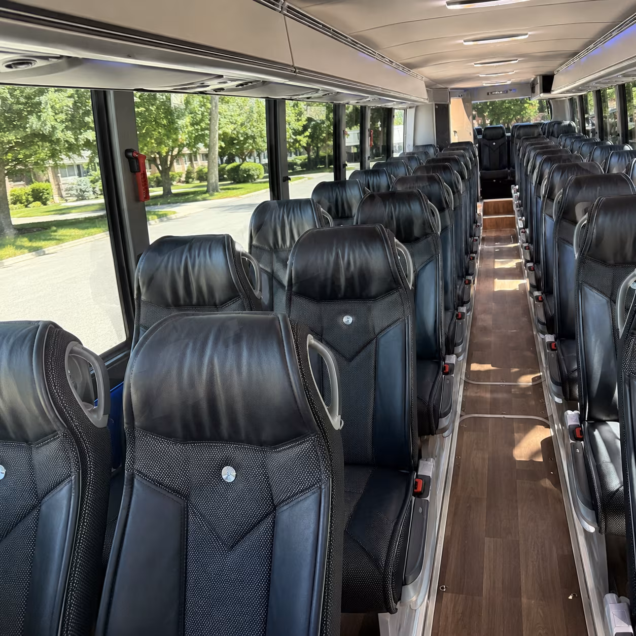 tustin 40 passenger charter bus inside