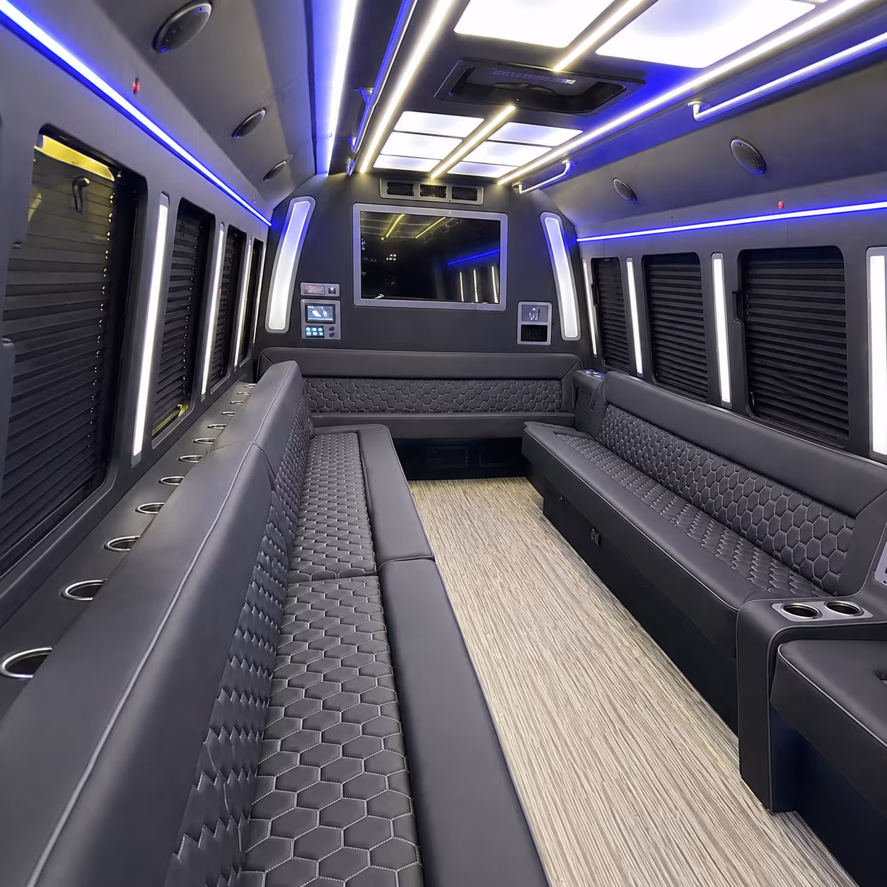 tustin 40 passenger party bus inside