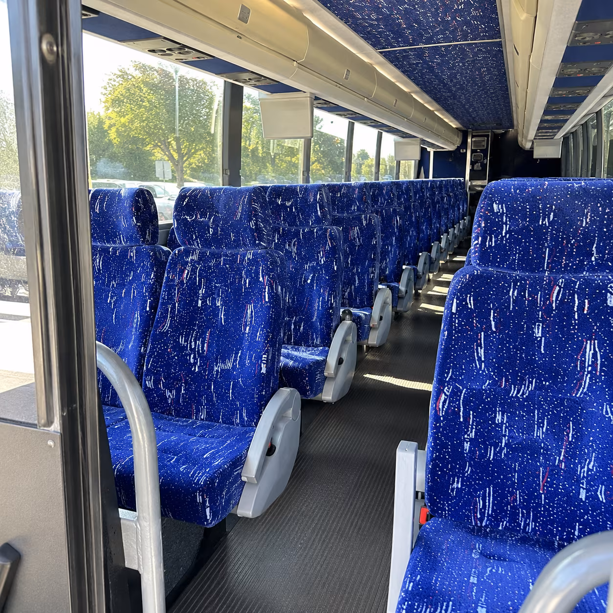 tustin 50 passenger charter bus inside