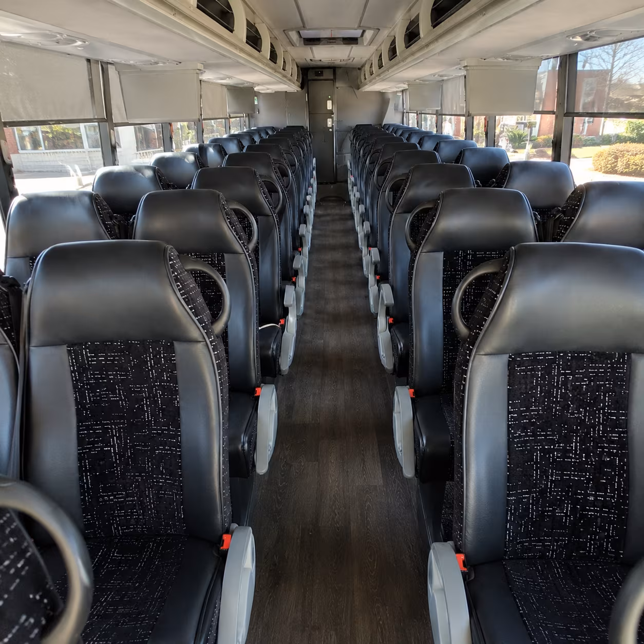 tustin 54 passenger charter bus inside